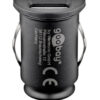 Caricatore Compatto da Auto 2 porte USB max.24W/4.8A Nero - immagine 4