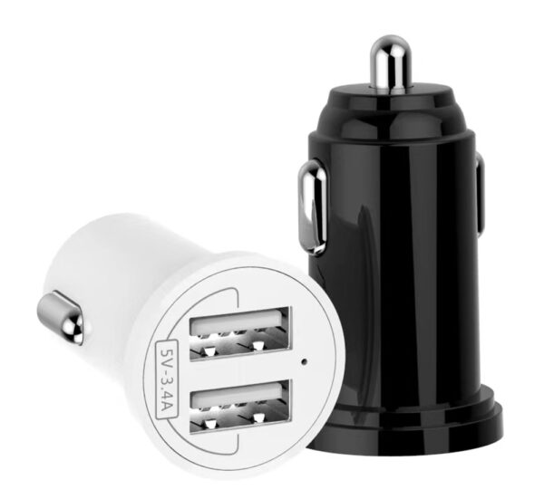 Mini Caricatore da Auto 2 Porte USB-A 24W/4.8A Nero - immagine 7
