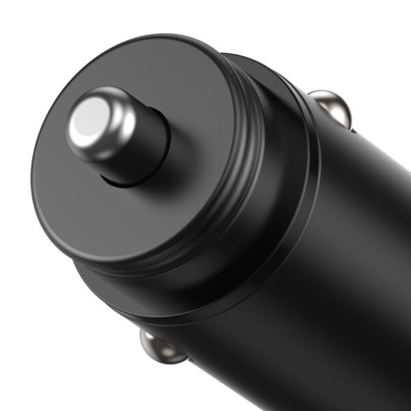 Mini Caricatore da Auto 2 Porte USB-A Ricarica veloce 36W Metallo Nero - immagine 6