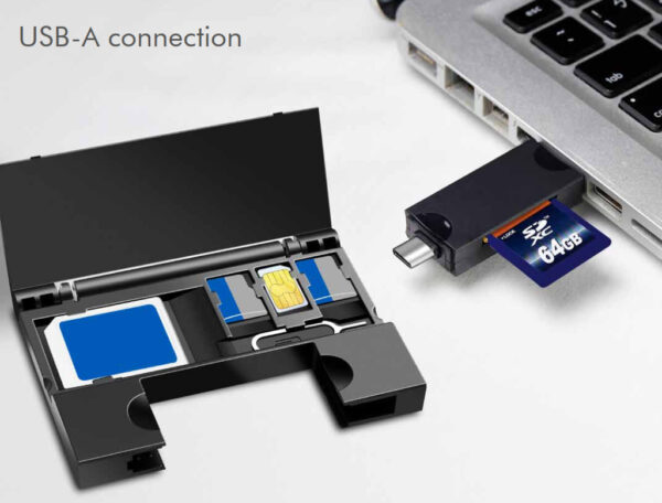 Lettore di Memorie USB 3.2 Gen1 2 in 1 con Custodia Card - immagine 4