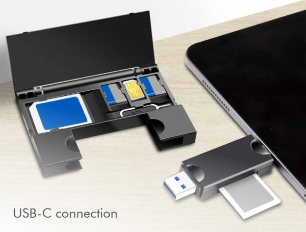 Lettore di Memorie USB 3.2 Gen1 2 in 1 con Custodia Card - immagine 5