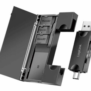 Lettore di Memorie USB 3.2 Gen1 2 in 1 con Custodia Card