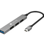 Hub USB-C&trade; 3.2 a 4 porte USB-A Slim in Metallo