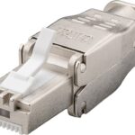 Plug RJ45 Cat.6A Schermato STP Tooless con fermacavo