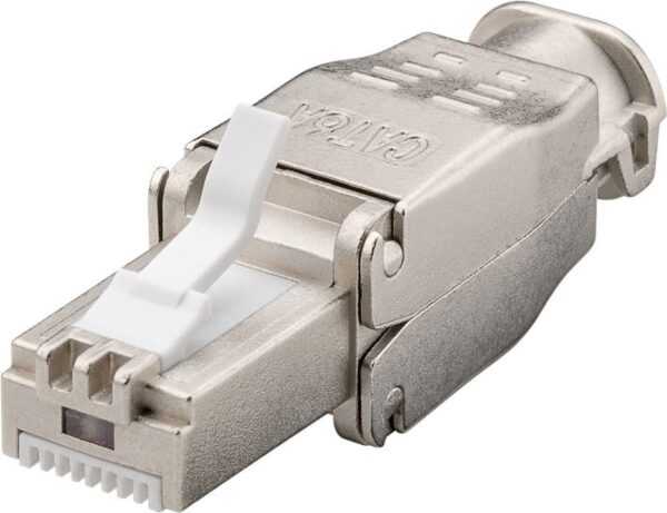 Plug RJ45 Cat.6A Schermato STP Tooless con fermacavo