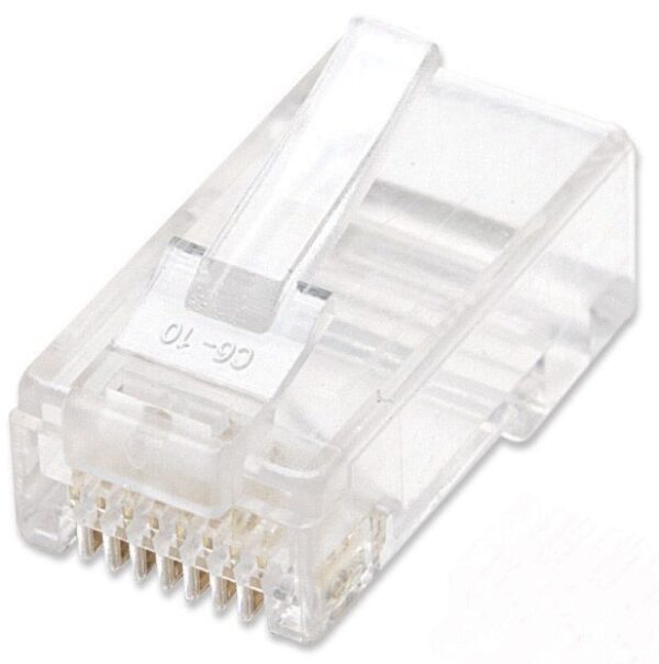 Confezione 100 Plug RJ45 UTP per Cavo Rigido Cat.5E - immagine 2