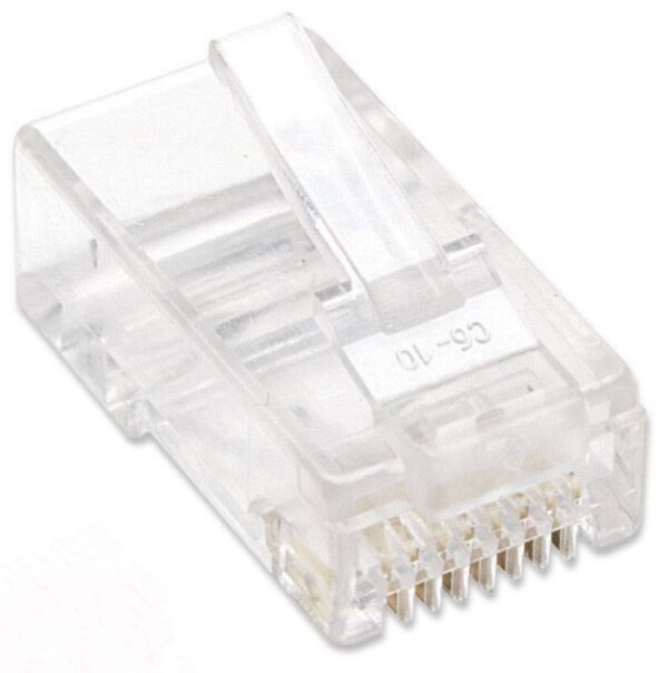 Confezione 100 Plug RJ45 UTP per Cavo Rigido Cat.5E - immagine 3