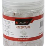 Confezione 100 Plug RJ45 UTP per Cavo Rigido Cat.6