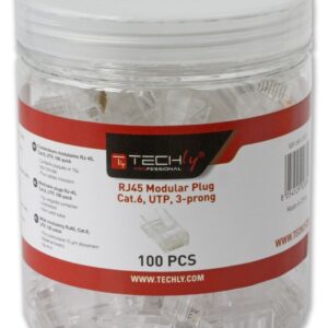 Confezione 100 Plug RJ45 UTP per Cavo Rigido Cat.6