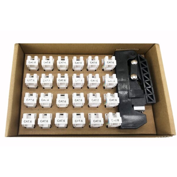Kit 24 Frutti Cat.6 UTP 90° Keystone con Pinza Crimpatrice