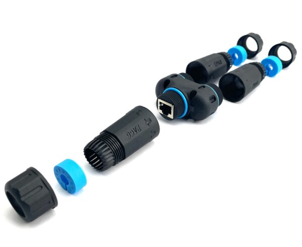 Connettore Adattatore Cat.6 RJ45 1F/2F Configurazione 1:1 Impermeabile IP68 - immagine 5