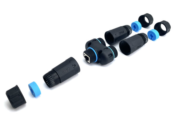 Connettore Adattatore Cat.6 RJ45 1F/2F Configurazione 1:1 Impermeabile IP68 - immagine 6