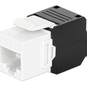Frutto Keystone RJ45 Cat.6 UTP Tool-Free Bianco Nero