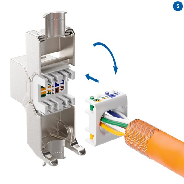 Frutto Keystone RJ45 Cat.6A STP Tool-Free 16.60mm - immagine 10