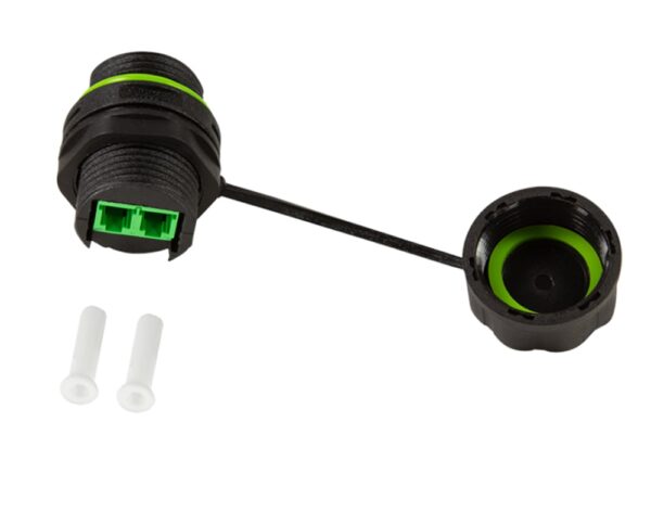 Connettore Fibra Ottica LC Duplex Impermeabile IP68 con Pressacavo e Cappuccio Antipolvere - immagine 4
