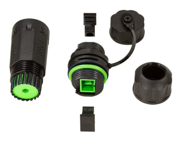 Connettore Fibra Ottica SC Simplex Impermeabile IP68 con Pressacavo e Cappuccio Antipolvere - immagine 4