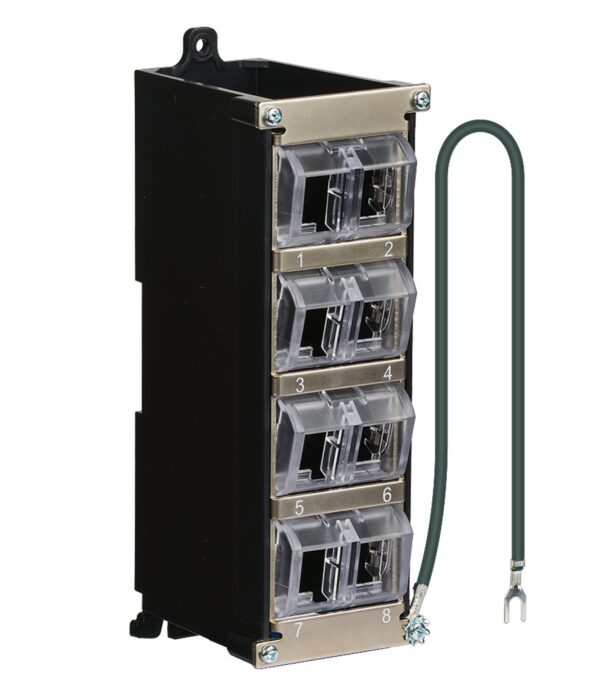 Pannello Patch Keystone 8 porte per Guida DIN e Montaggio a Parete con Messa a Terra - immagine 2