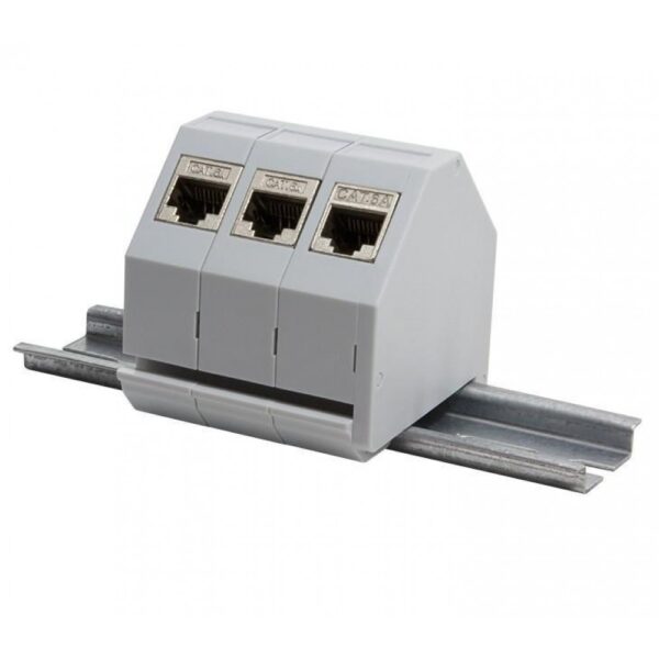 Adattatore keystone RJ45 per Barra DIN espandibile in Plastica con messa a terra - immagine 5