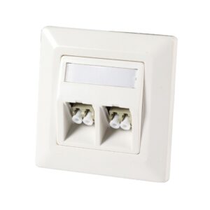Presa a Muro per 2 Adattatori in Fibra Ottica E2000®simplex SC simplex o LC duplex