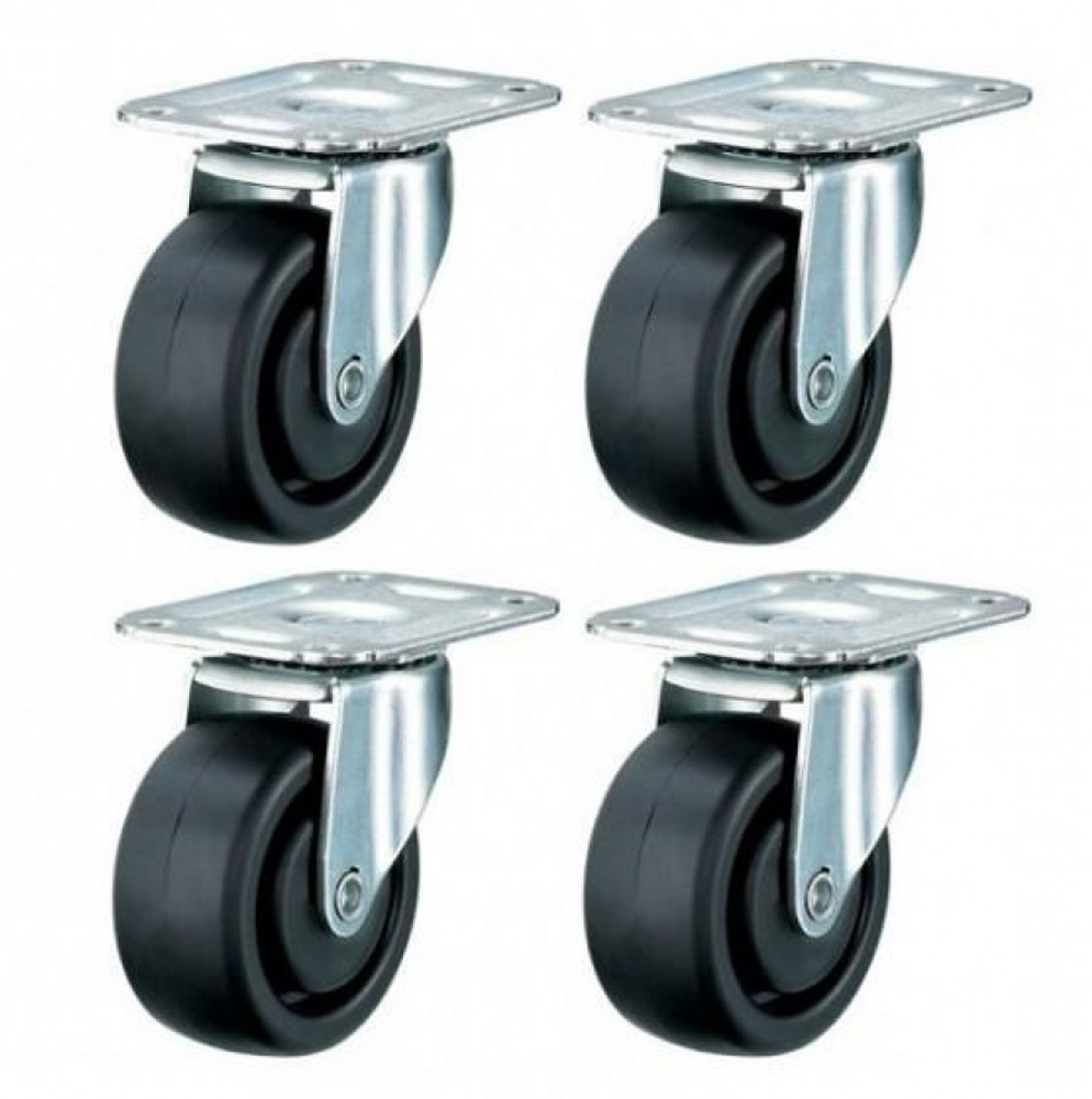 Kit 4 Ruote a 4 Punti di Fissaggio per Armadi AV RACK