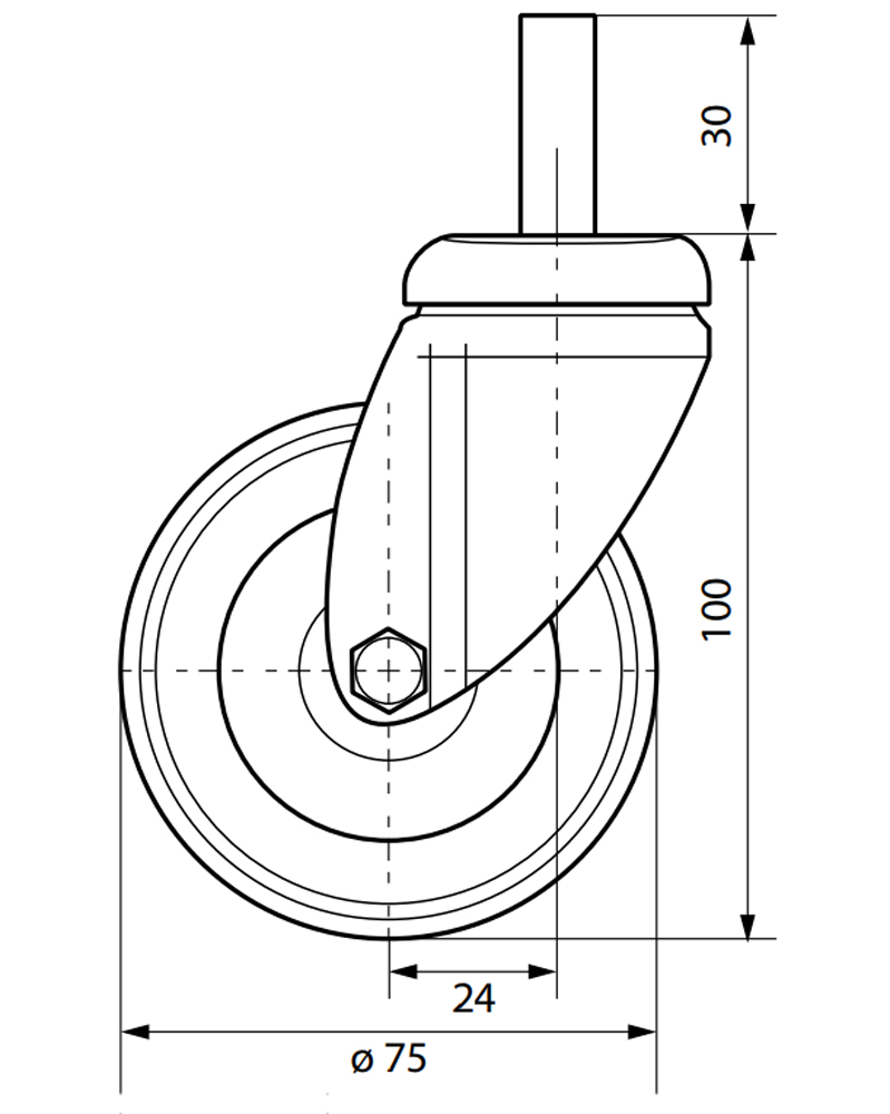 Kit 4 Ruote per Armadi serie EW per Perno M10 - immagine 3
