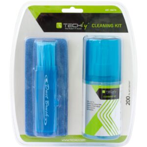Kit di Pulizia per Monitor LCD 200ml con Panno Microfibra e Pennello
