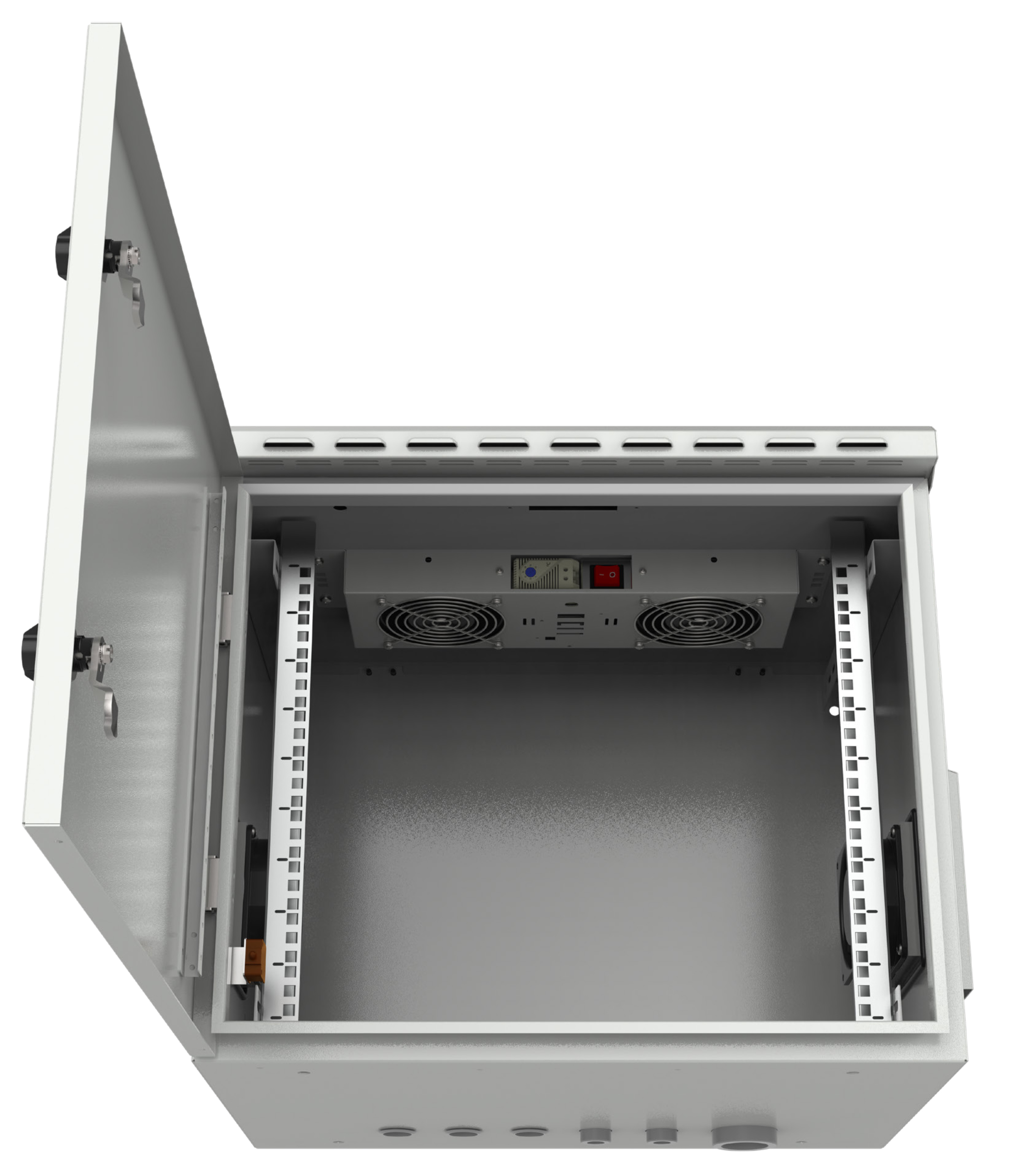 Kit di Ventilazione a Soffitto per Rack 19'' IP55 2 Ventole Grigio - immagine 2