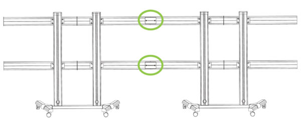 Kit Staffe di Giunzione per Supporto Video Wall da Pavimento ICA-TR4VW
