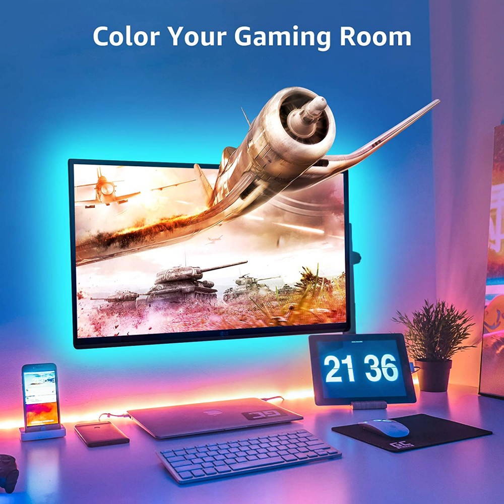 Kit Striscia LED Intelligente 5m con Funzione Musicale e Controllo Vocale Alexa, R5149 - immagine 7