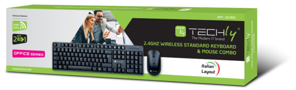 Kit Tastiera Standard e Mouse Wireless 2.4GHz - immagine 2