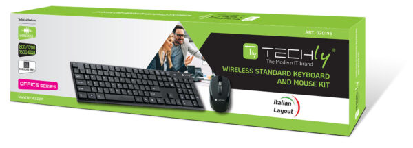 Kit Tastiera Standard e Mouse Wireless 2.4GHz Nero - immagine 2