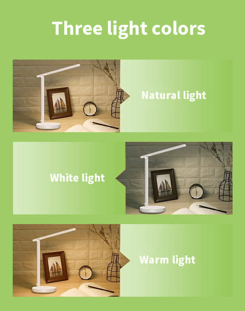 Lampada a 36 LED da Scrivania Pieghevole Dimmerabile Batteria Ricaricabile con Alimentazione USB - immagine 3