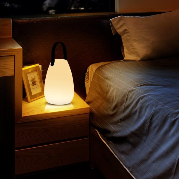 Lampada LED Multicolore Ricaricabile da Tavolo con Maniglia e Telecomando - immagine 3
