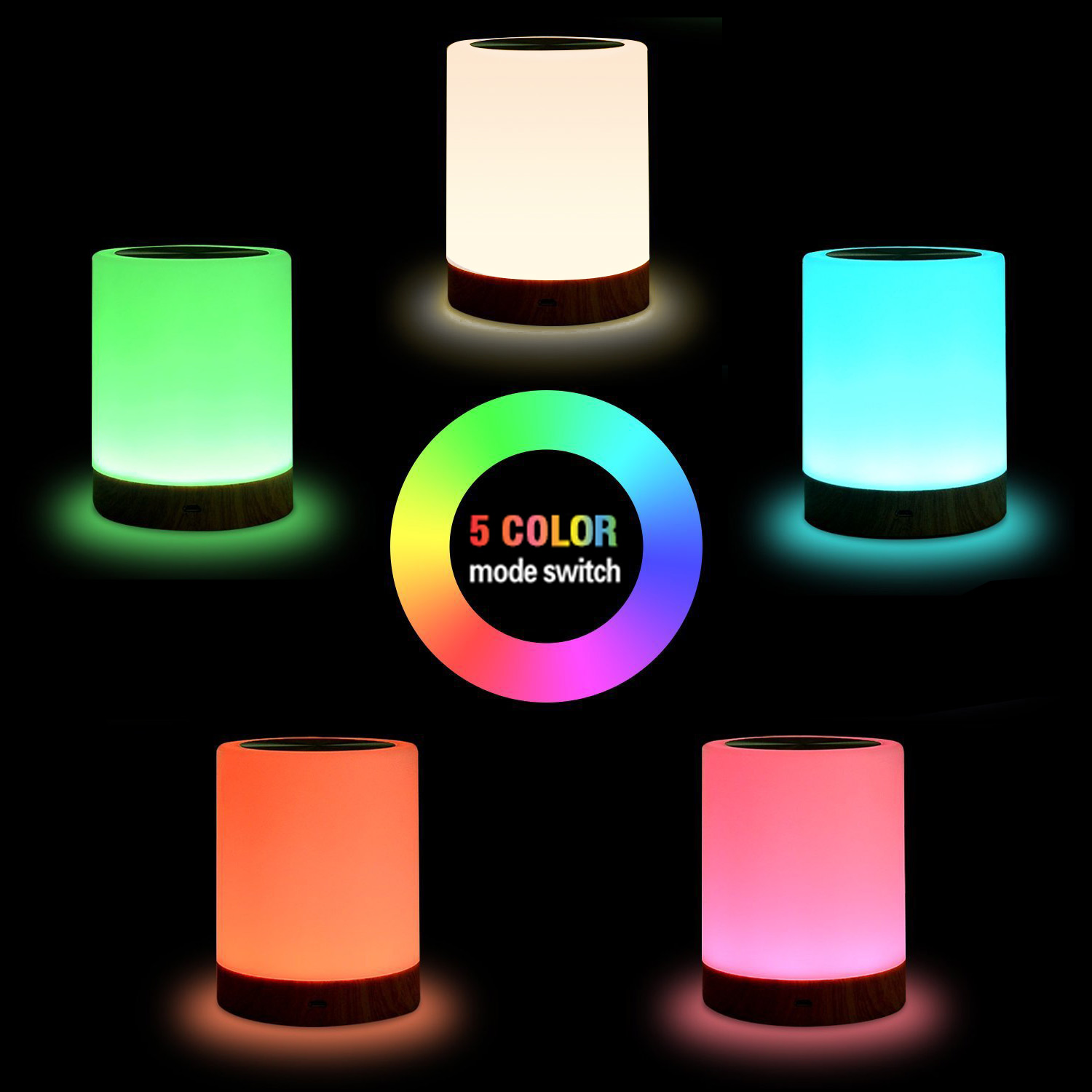 Lampada USB Smart Touch 5 Colori Selezionabili Regolazione Intensità - immagine 9