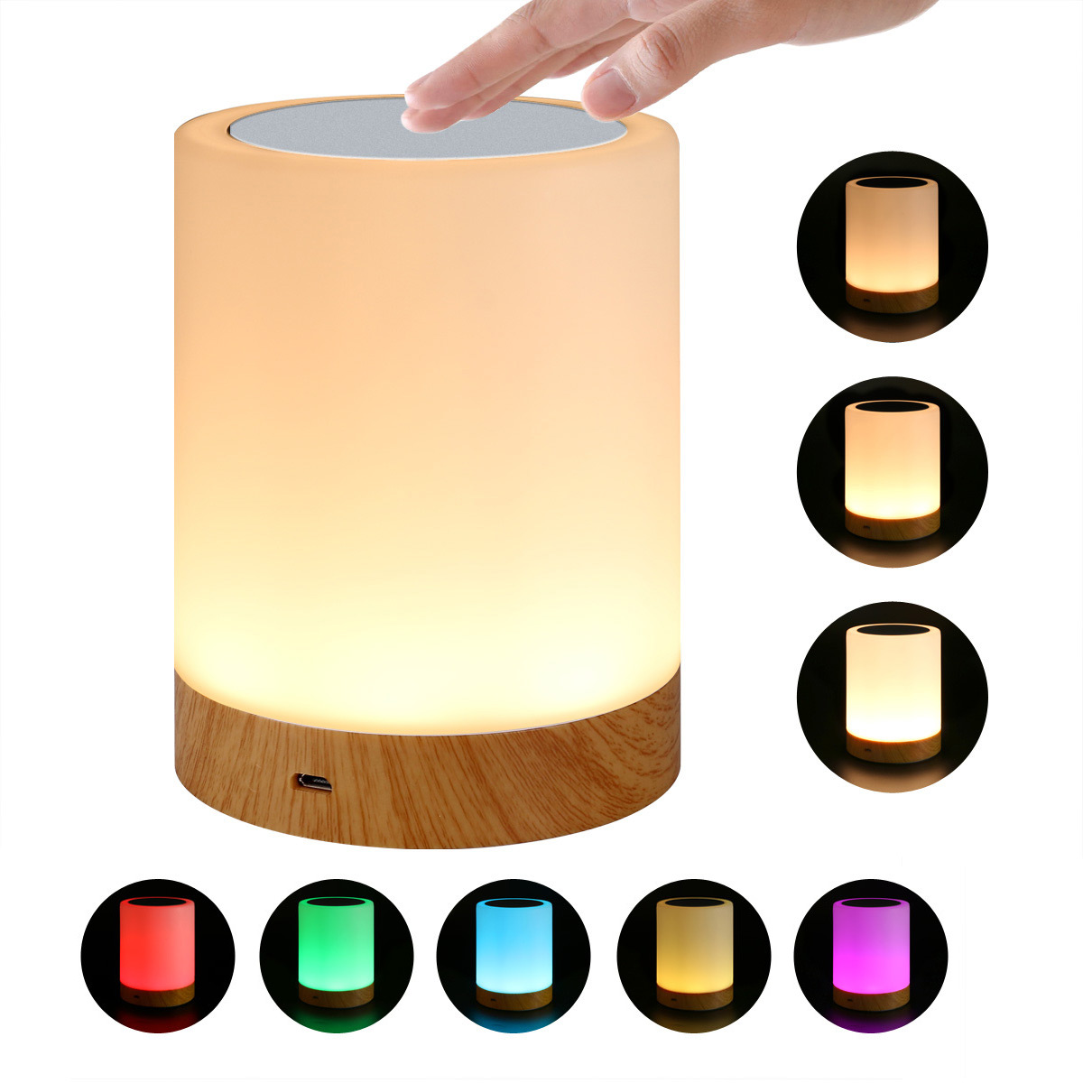 Lampada USB Smart Touch 5 Colori Selezionabili Regolazione Intensità - immagine 6