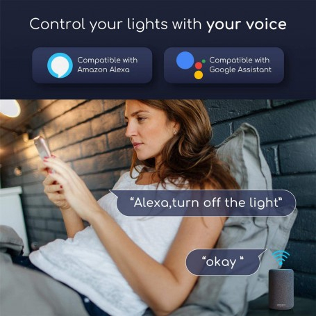 Lampadina Intelligente Globo E27 Ambra Calda 4,9W LED a Filamento Alexa Google Assistant Classe F, R5139 - immagine 5