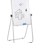 Lavagna Magnetica Bifacciale Flipchart Portatile 70x100 cm con Supporto