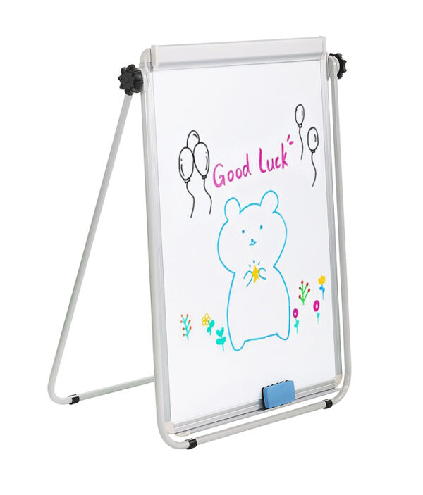 Lavagna Magnetica Bifacciale Flipchart Portatile 70x100 cm con Supporto - immagine 2