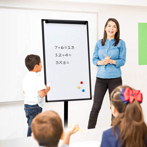 Lavagna Magnetica Cancellabile Flipchart Portablocco Ruote 70x100 cm - immagine 4