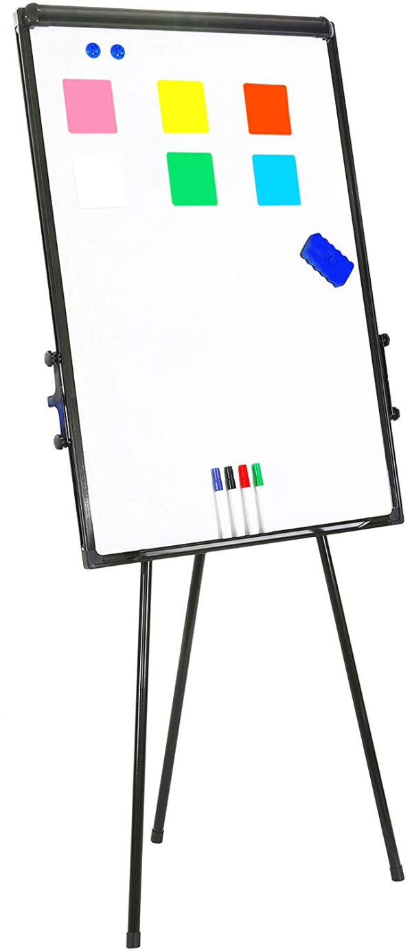 Lavagna Magnetica Flipchart Fogli Mobili 60x90 cm Altezza Regolabile - immagine 2