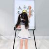 Lavagna Magnetica Flipchart Fogli Mobili 60x90 cm Altezza Regolabile - immagine 4