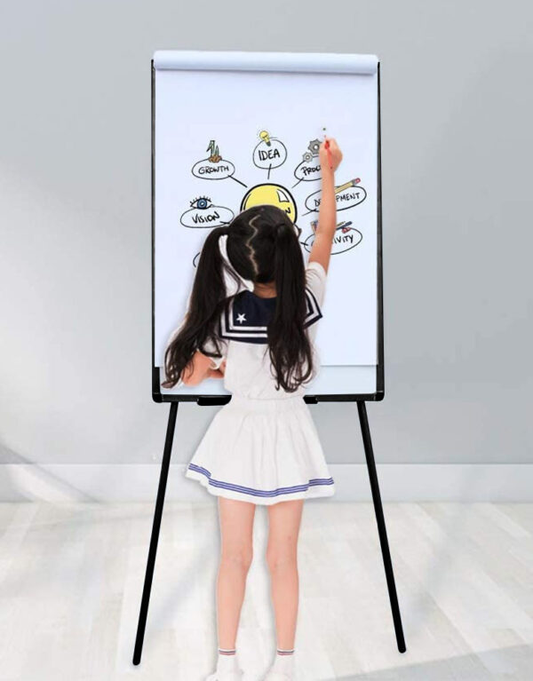 Lavagna Magnetica Flipchart Fogli Mobili 60x90 cm Altezza Regolabile - immagine 4