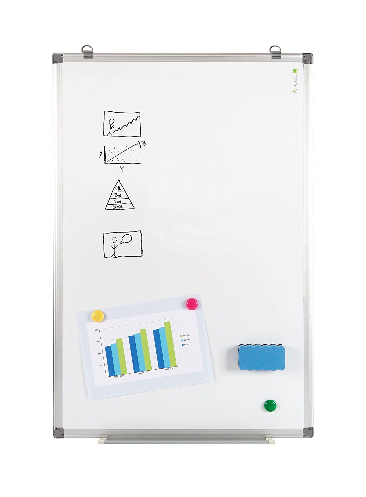 Lavagna Magnetica Laccata Bianca Cancellabile a Secco 60x90 cm - immagine 2