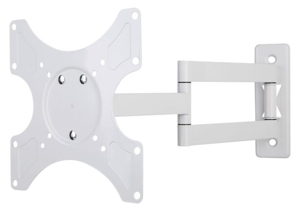 Supporto a Muro per TV LED LCD 19-37'' Inclinabile 3 Snodi Bianco - immagine 4