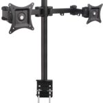 Supporto da Scrivania per 2 Monitor 13-27'' Diametro 48 mm ad Altezza Regolabile con Morsetto a C
