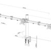 Supporto da scrivania per 3 Monitor 13-24'' con morsetto - immagine 3