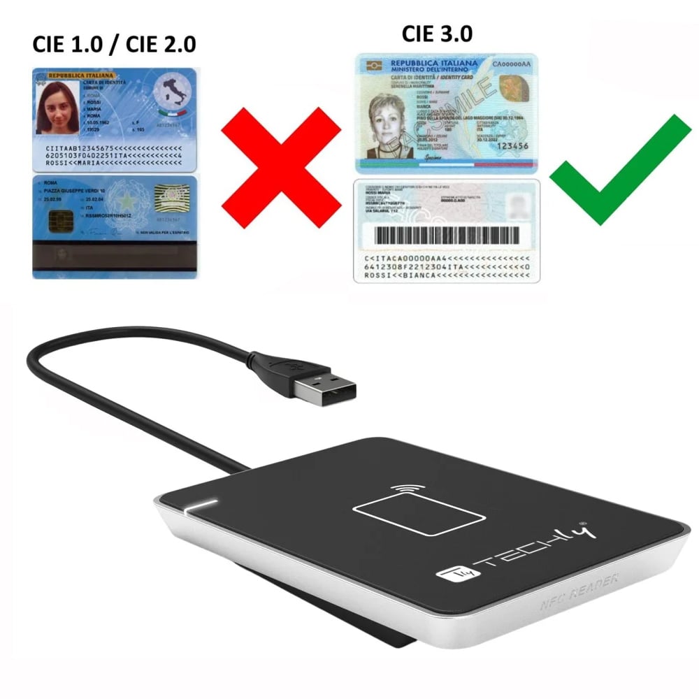 Lettore Contactless Card Reader RFID e NFC per Carta dIdentità Elettronica e Tessera Sanitaria - immagine 3