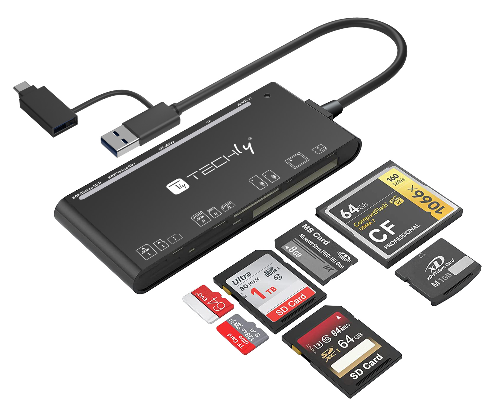 Lettore di Memorie SD 7 in 1 USB 3.0 tipo A e USB-C™