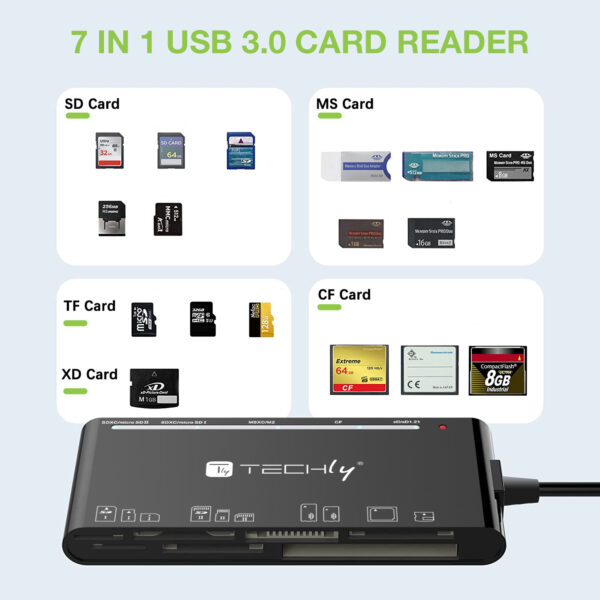 Lettore di Memorie SD 7 in 1 USB 3.0 tipo A e USB-C™ - immagine 4