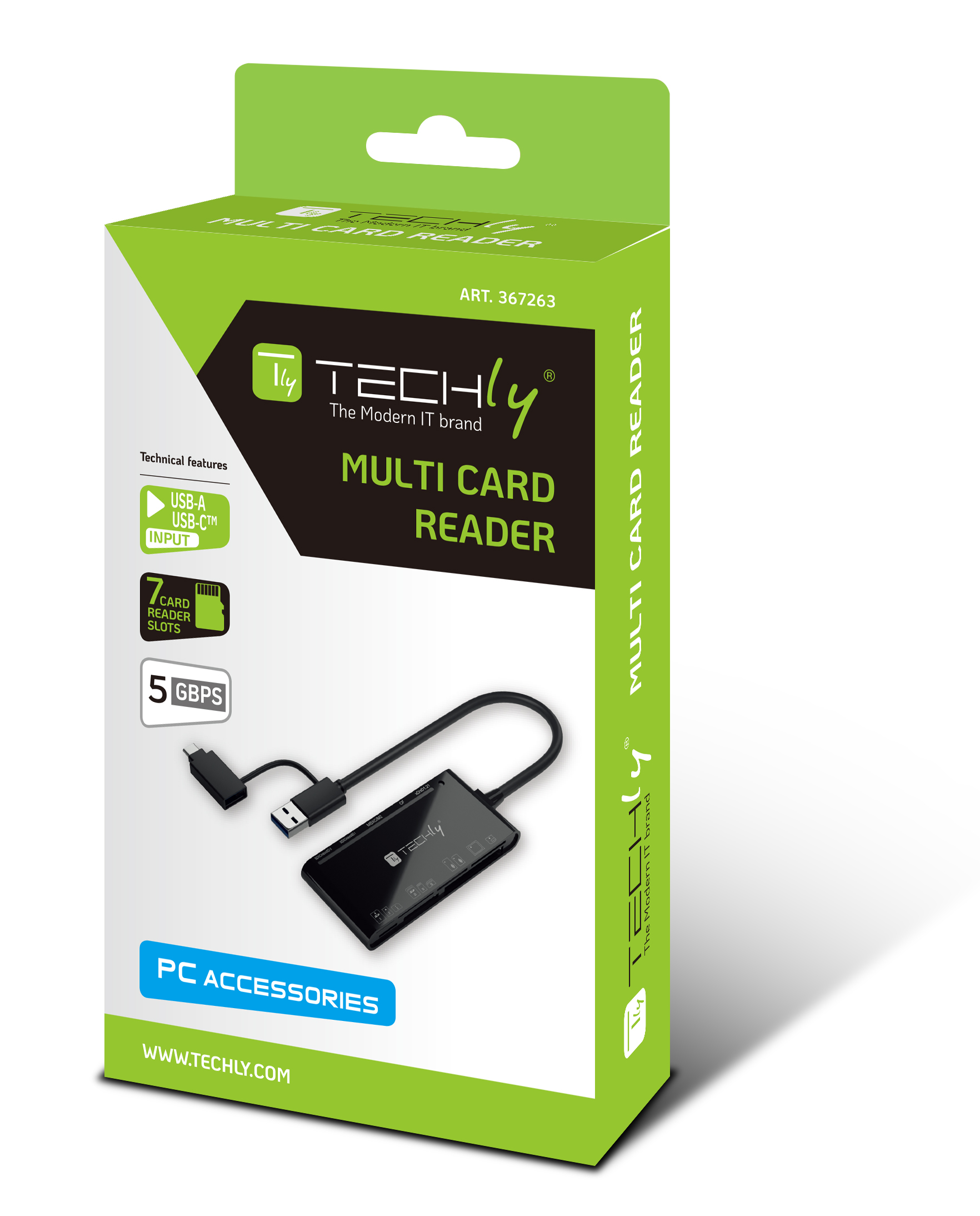 Lettore di Memorie SD 7 in 1 USB 3.0 tipo A e USB-C™ - immagine 2